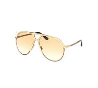 TOM FORD Homme TOM FORD FT1060 XAVIER 30F Lunettes de soleil Métal Or Marron Pilote Normale Ombré