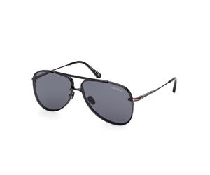 TOM FORD Homme TOM FORD FT1071 LEON 01A Lunettes de soleil Métal Noir Gris Pilote Normale Ombré