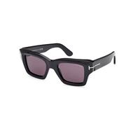 TOM FORD Homme TOM FORD FT1154 ILIAS 01A Lunettes de soleil Acétate Noir Fumée Carré Normale