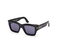 TOM FORD Homme TOM FORD FT1154 ILIAS 01V Lunettes de soleil Acétate Noir Bleu Carré Normale