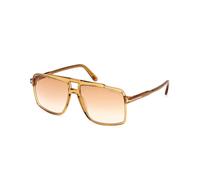 TOM FORD Homme TOM FORD FT1177 KEMP 39F Lunettes de soleil Acétate Jaune Marron Carré Normale