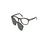 TOM FORD Homme TOM FORD FT5532-B 52N Montures optiques Acétate La Havane Vert Ronde Normale