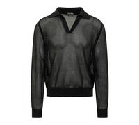 Tom Ford - LS Buttonless Polo - Homme - Tops - Noir - Taille: L