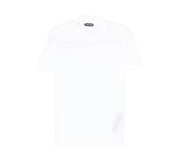Tom Ford - T-shirt col rond en lyocell et coton - Homme - Tops - Blanc - Taille: L