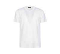 Tom Ford - Lyocell Cotton Crew Neck T-Shirt - Homme - Tops - Blanc - Taille: M