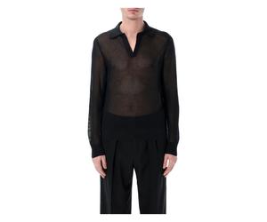 Tom Ford - Mesh Cotton Silk V-Neck Knit - Homme - Pulls - Noir - Taille: XL