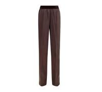 Tom Ford - Pantalon droit en soie à ceinture élastique - Femme - Pantalons - Brun - Taille: 38 FR