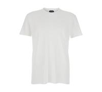 Tom Ford - Perforated Rib SS Crew Neck - Homme - Tops - Blanc - Taille: L