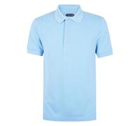 Tom Ford - Polo à Manches Courtes en Piqué de Lyocell - Homme - Tops - Bleu - Taille: L