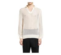Tom Ford - Polo en Maille de Soie et Coton - Homme - Tops - Blanc - Taille: L