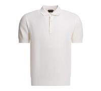 Tom Ford - Polo en Piqué de Soie et Coton - Homme - Tops - Blanc - Taille: 2XL