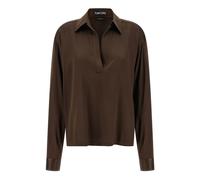 Tom Ford - Polo en satin de soie stretch - Femme - Blouses et Chemises - Brun - Taille: 34 FR