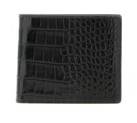 Tom Ford - Portefeuille Bifold en Cuir à Imprimé Crocodile - Homme - Accessoires - Noir - Taille: ONE Size