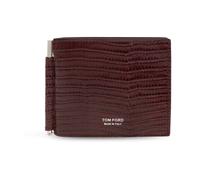 Tom Ford - Portefeuille en cuir avec pince à billets - Homme - Accessoires - Rouge - Taille: ONE Size