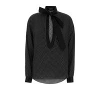 Tom Ford - Printed Small Polka Dot Silk - Femme - Blouses et Chemises - Noir - Taille: 36 FR