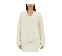 Tom Ford - Pull en laine à col en V - Femme - Pulls - Beige - Taille: 38 FR