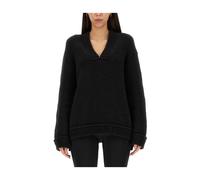 Tom Ford - Pull en laine à col en V - Femme - Pulls - Noir - Taille: 38 FR
