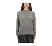 Tom Ford - Pull en maille à encolure bateau à manches longues - Femme - Pulls - Gris - Taille: 42 FR