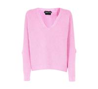 Tom Ford - Pull en maille côtelée mélangé en laine - Femme - Pulls - Rose - Taille: 36 FR
