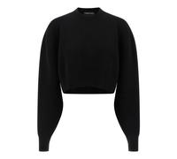 Tom Ford - Sculptural Double Face Wool Cashmere SweaT-shirt - Femme - Pulls - Noir - Taille: 38 FR
