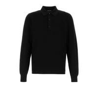 Tom Ford - Silk Cotton Piquet LS Polo - Homme - Tops - Noir - Taille: 2XL