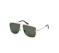TOM FORD Unisex TOM FORD FT1307 ELIOTT-02 28N Lunettes de soleil Métal Or Vert Carré Normale