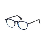 TOM FORD Unisex TOM FORD FT5583-B 090 Montures optiques Acétate Bleu Géométrique Normale