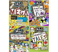 Tom Gates Series 4: 4 Books Collection Set By Liz Pichon (Mega Make and Do and Stories Too[Hardcover], Random Acts of Fun[Hardcover], Spectacular School Trip, Ten Tremendous Tales)