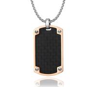 Tom Jaxon Dogtag pendentif chaîne Acier inoxydable Carbone Or rose Noir