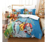 Tom&jerry Ensemble De Literie Imprim¿¿ En D Parure De Lit Housse De Couette Cartoon,Sets De Housse Couette En Microfibre,Doux Et Confortable Single£¿Xcm