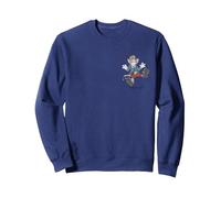 Tom & Jerry Frankenstein Tom Sweatshirt, Unisexe pour Adultes, Bleu Marine, XL