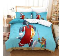 Tom&jerry Housse De Couette D Imprim¿¿ Cartoon- Parure De Lit Microfibreavec Fermeture ¿¿Clair, Housse Couette Imprim¿¿ Avec Taies D'oreiller Single£¿Xcm£©