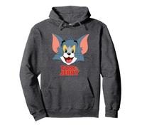 Tom & Jerry Movie Tom Head Sweat à Capuche, Unisexe pour Adultes, Chiné Foncé, XXL
