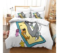 Tom&jerry Parure De Lit Pi¿¿Ces ¿¿ Cartoon Th¿¿Me Imprim¿¿ En D, Avec Housse De Couette ¿¿ Fermeture ¿¿Clair Dissimul¿¿E, Housse De Couette Super Douce Et C