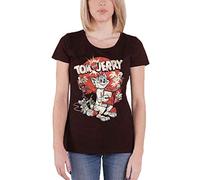 Tom & Jerry T-Shirt Officiel Vintage Comic Girly - Marron - Large