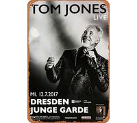 Tom Jones - Long Lost Suitcase, Dresden 2017 - Konzertplakat - Plaque en métal - 20,3 x 30,5 cm - Décoration murale vintage rétro
