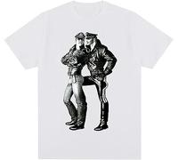 Tom of Finland Boyfriend T-Shirt Gay Cops Cotton Men T Shirt Tee Tshirt White L