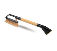 ToM PaR Brosse à Neige et grattoir à Glace | 2 en 1 | 50% Poils naturels | Manche en Bois | Lame en Laiton | grattoir pour Fines | Plastique résistant au Froid | Longueur : 70 cm