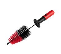 ToM PaR Brosse Conique pour Jantes de Voiture | Poignée Ergonomique I Collerette en Caoutchouc sur la poignée pour protéger Les Mains I Enlève la saleté des Jantes I Rouge I Longueur : 36 cm