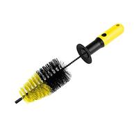 ToM PaR Brosse Conique pour Jantes de Voiture | Poignée Ergonomique I Collerette en Caoutchouc sur la poignée pour protéger Les Mains I Enlève la saleté des Jantes I Jaune I Longueur: 36 cm