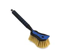 ToM PaR Brosse de Lavage I Brosse à Eau I avec raccord d'eau I Ouverture Rapide du Robinet d'eau I Poils Doux, Fins et délicats I Poignée Confortable I Voiture | Jardin | Longueur: 44 cm I Bleu