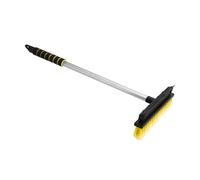ToM PaR Brosse de Nettoyage 2 en 1 avec raclette | Poignée Ergonomique | Caoutchouc pour essuyer l'eau et la Vapeur | Poils durables | Vitres et rétroviseurs de Voiture | 66 cm | Jaune