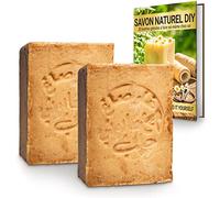 tom&pat® Savon d'alep original • 20% laurier 80% huile d'olive • 6 ans de maturation • fait main • Dermatest excellent • savon naturel pour corps, cheveux • eBook Savon Naturel DIY (2 x 200 g)