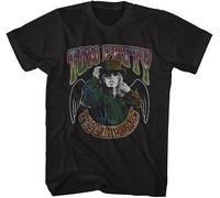 Tom Petty & The Heartbreakers Tom with Wings Adult Black Short Sleeve T Shirt Vintage Style Graphic Tees Manches Courtes(XX-Large)