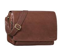 'Tom' Sac Messenger Vintage en Cuir | Sac à Bandoulière Hommes Femmes | Sacoche Laptop 15 Pouces pour Bureau, Université, Travail | Sac en Cuir Véritable, Couleur:maraska - Marron foncé