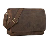 'Tom' Sac Messenger Vintage en Cuir | Sac à Bandoulière Hommes Femmes | Sacoche Laptop 15 Pouces pour Bureau, Université, Travail | Sac en Cuir Véritable, Couleur:Colorado - Marron
