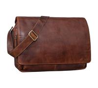 'Tom' Sac Messenger Vintage en Cuir | Sac à Bandoulière Hommes Femmes | Sacoche Laptop 15 Pouces pour Bureau, Université, Travail | Sac en Cuir Véritable, Couleur:Florida - Marron