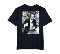 Tom Selleck Boire du Champagne à Londres 1985 T-Shirt, Homme Grandes Tailles, Noir, 5X Tall