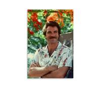 Tom Selleck Impression sur toile imperméable HD résistante aux UV Convient pour les salons et les couloirs et fait un excellent cadeau Style sans cadre 30 x 45 cm