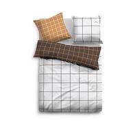 TOM TAILOR 0069922 Parure de lit 1 Personne avec taie d'oreiller en Satin 1x 155x200 cm + 1x 80x80 cm, Cognac